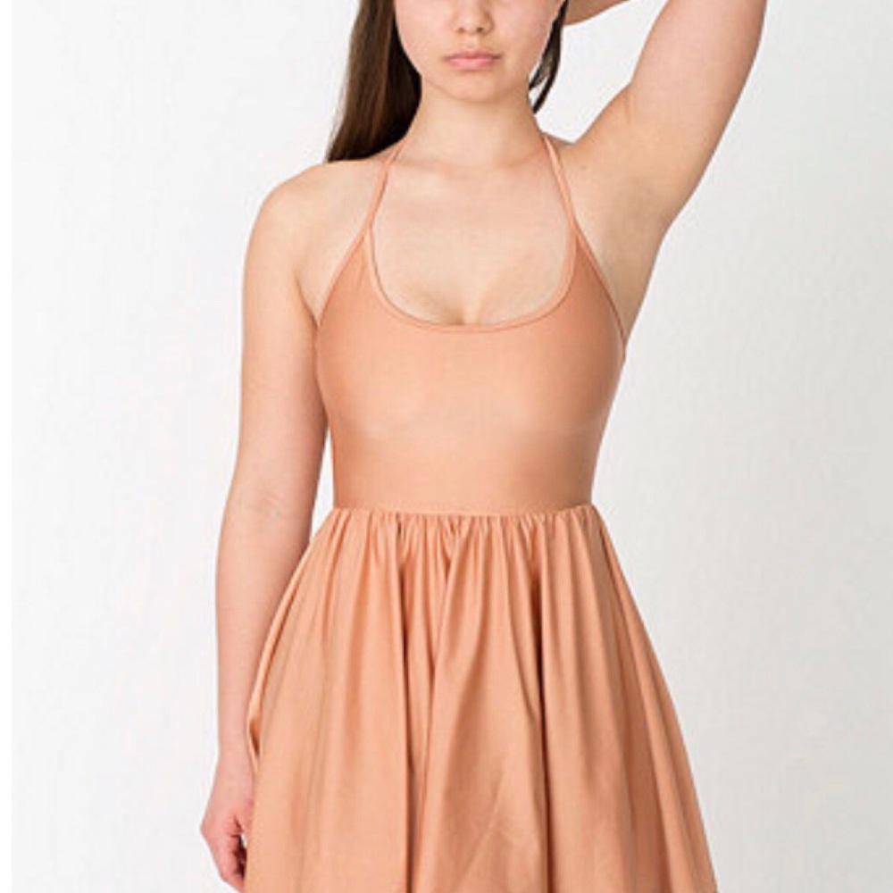 American Apparel Babydoll Halter Dress in Peach